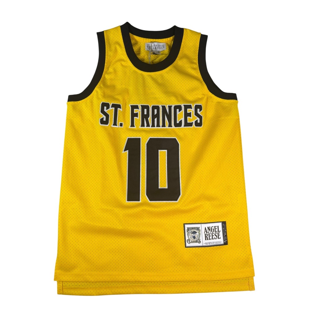 Authentic Classics Angel Reese St. Frances Jersey Gold Black Mens Size XS NWT